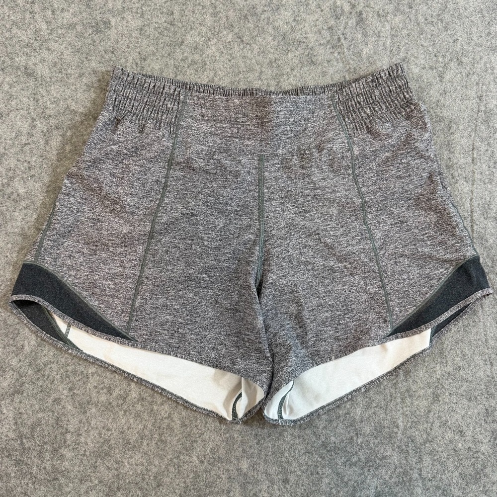 Lululemon Athletica Heather Lux Black Hotty Hot High Rise Shorts Women's Size 6T